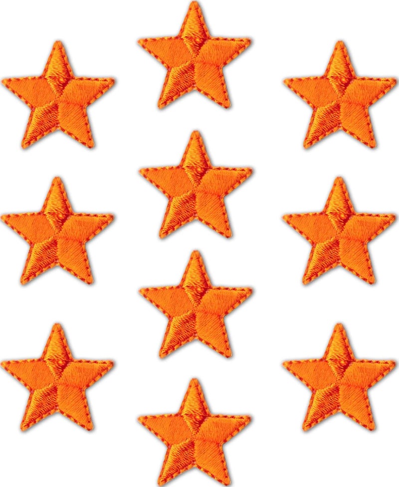 Laughing Lizards Iron On Star Patches Embroidered Patch Applique Embellishments for Clothing, Jackets, Backpacks, and Decorations (Orange, 1") - Image 1
